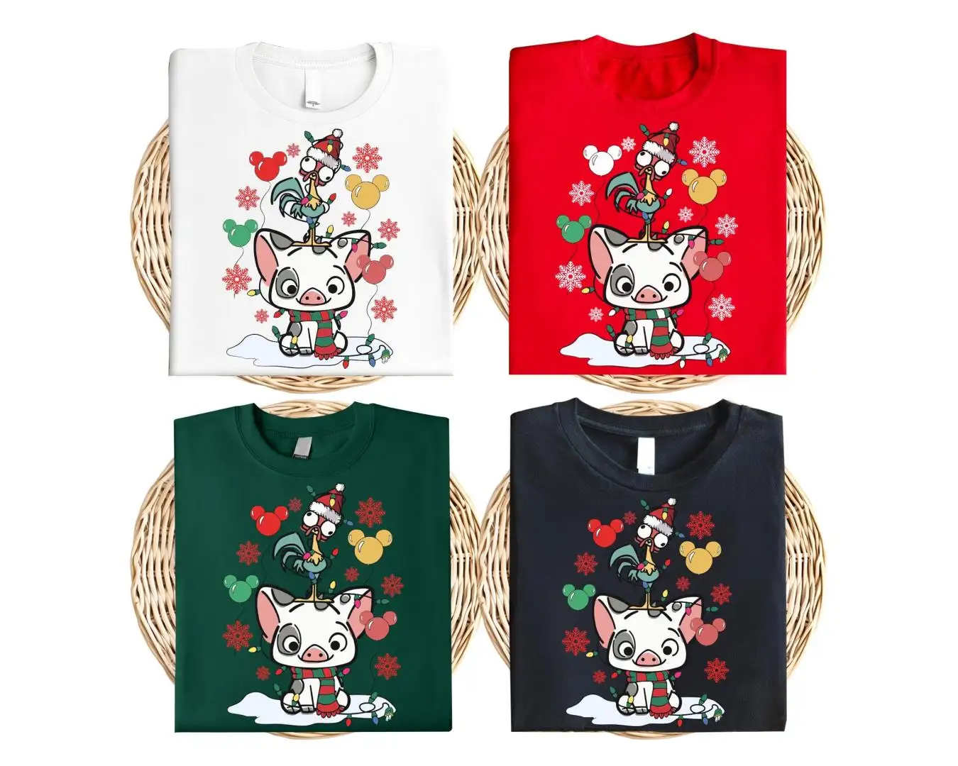 Disney Moana Hei Hei and Pua Christmas Shirt, Disneyland Xmas Sweatshirt, Disney Holiday Toddler Shirt, Very Merry Xmas Party Matching Shirt