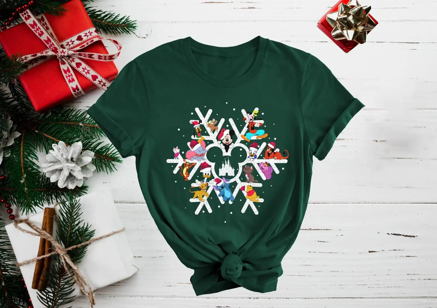Disney Snowflake Christmas Shirt, Stitch Christmas Trip Sweatshirt, Mickey and Friends Christmas Party Gift, WDW Christmas Holiday Tee