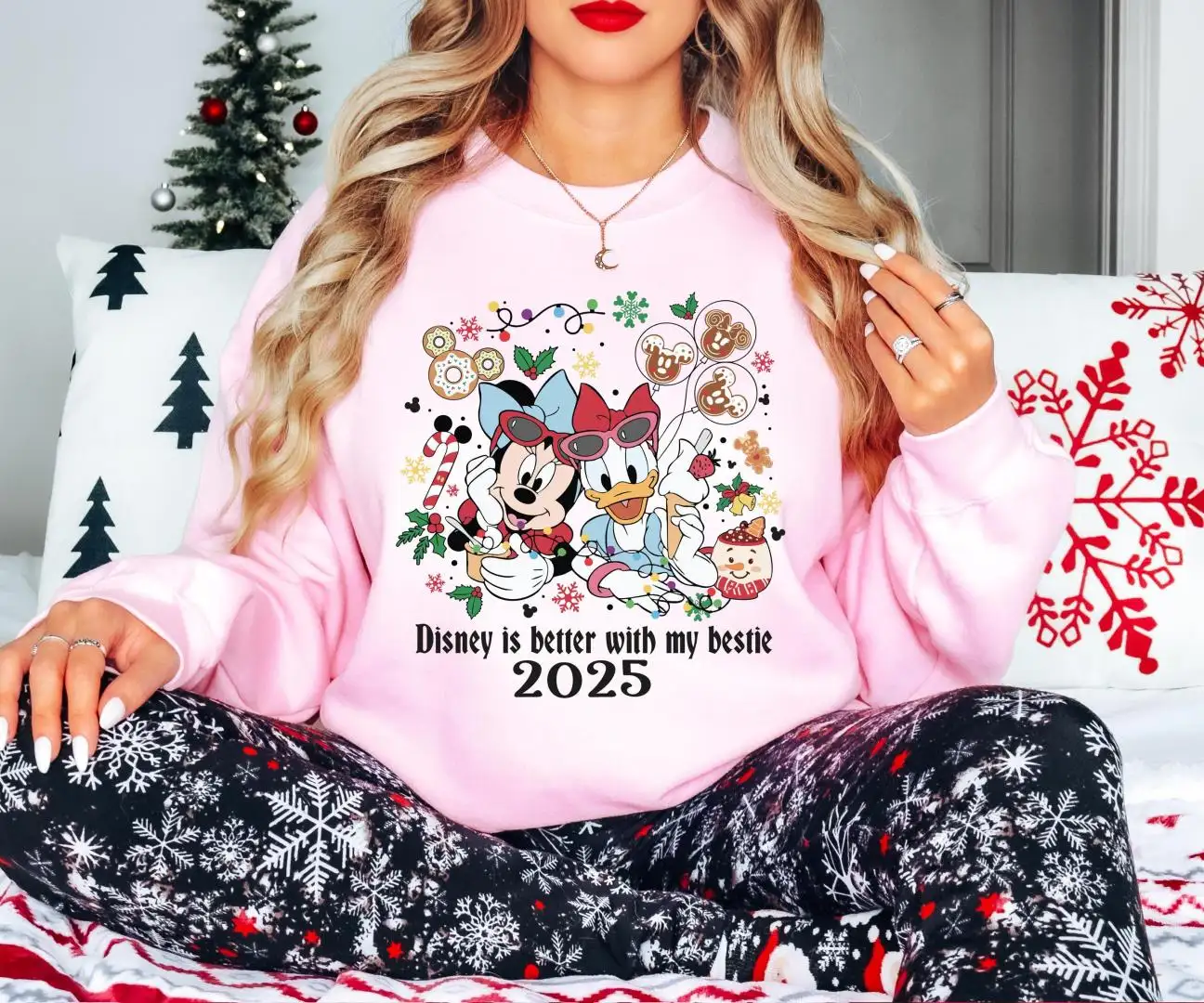 Minnie & Daisy Christmas T-Shirt, Disneyland Girls Trip Xmas Tee, Disney Is Better With Bestie Xmas Shirt, Besties Very Merry Christmas Tee