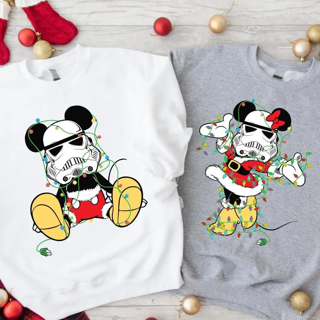 Disney Mickey Minnie Stormtrooper Couple Christmas Shirt, WDW Christmas Trip, Star Wars Xmas Shirt, Mickey Holiday, Disney Xmas Shirt