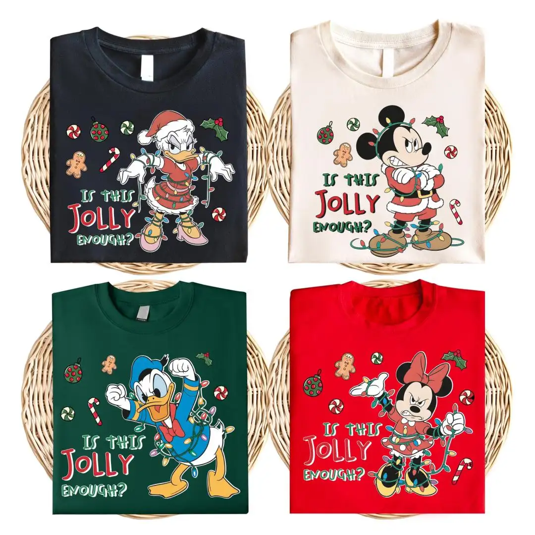 Mickey & Friends Is The Jolly Enough Christmas Shirt, Family Matching Tee, Mickey's Very Merry Xmas Party 2025, Funny Disney Xmas Sweatshirt