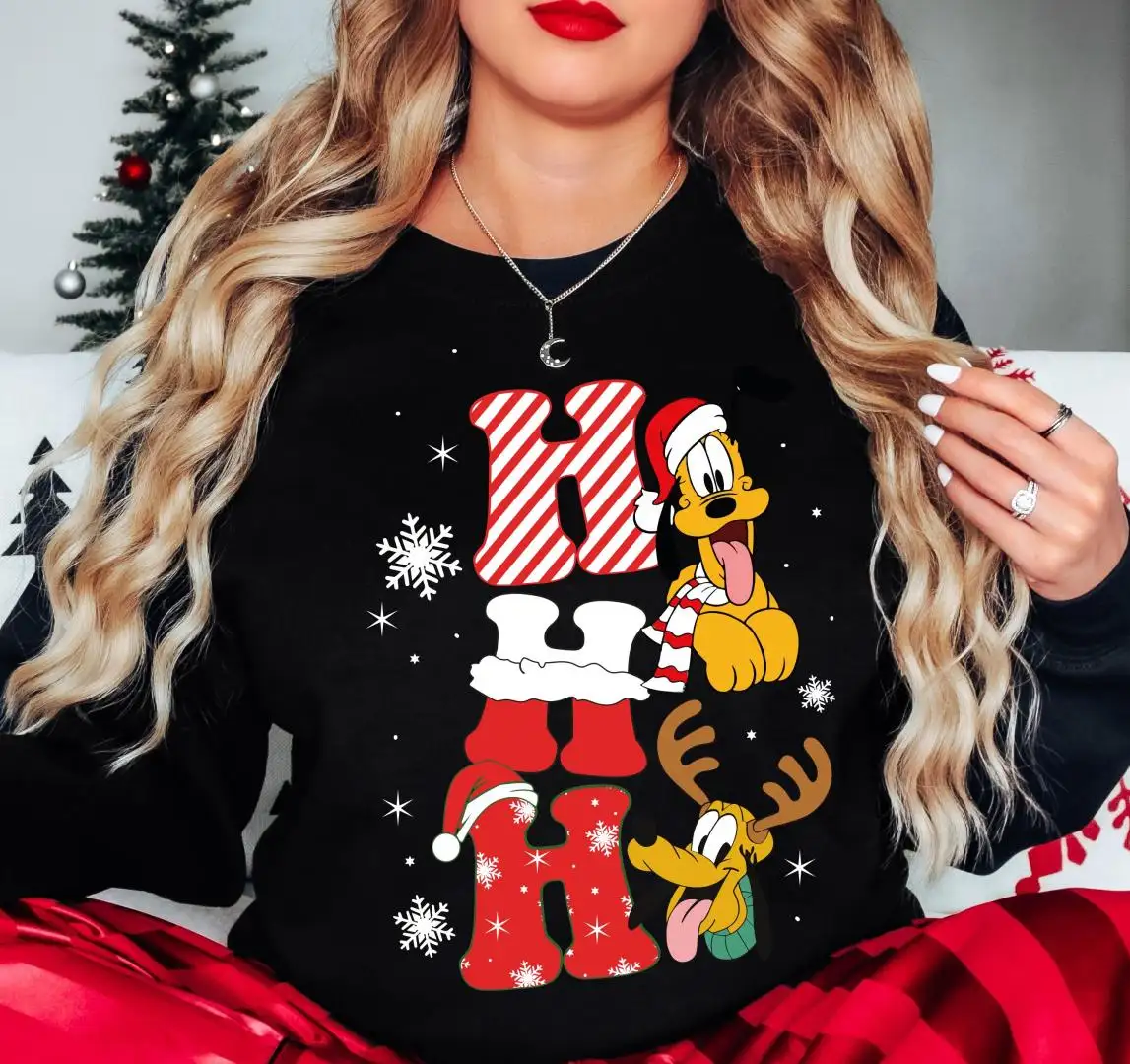 Pluto Christmas Shirt, Disneyland Trip, Ho Ho Ho Christmas Pluto Tee, Disney Xmas Sweatshirt, Magic Kingdom Christmas Holiday Tee