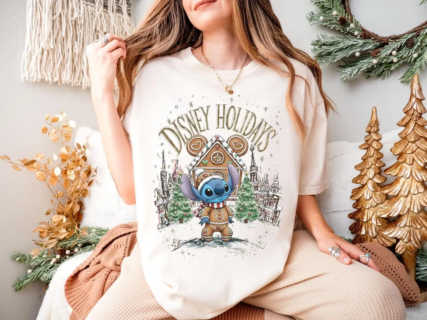 Disney Stitch Holidays Shirt, Retro Stitch Christmas Tee, Vintage Stitch Gingerbread Xmas Sweatshirt, Disneyland Cookie Castle Party Hoodie