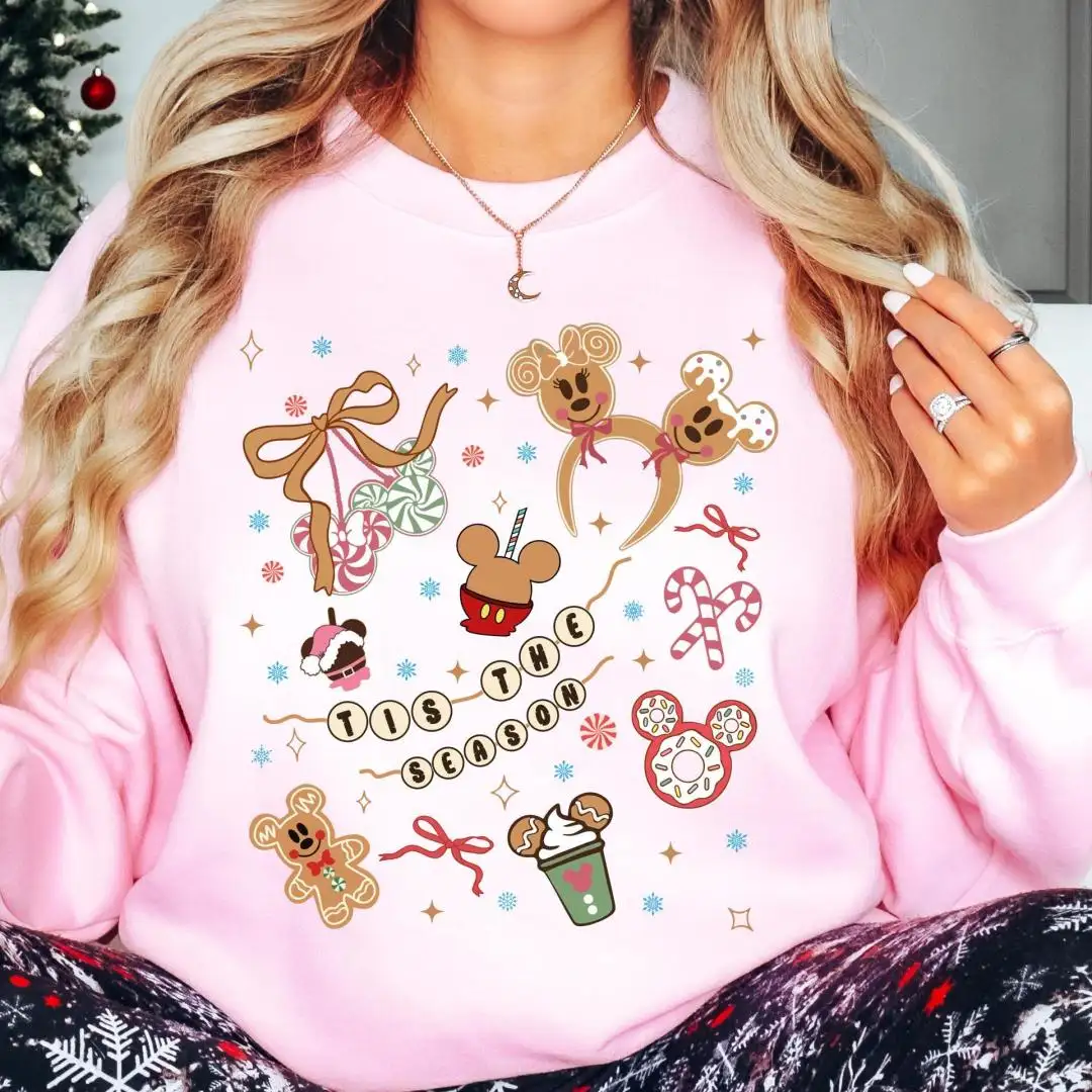 Mickey & Minnie Gingerbread Shirt, Disney Christmas Tis The Season Tee, Xmas Mickey Cookie Sweatshirt, Disneyland Merry Christmas 2025 Party