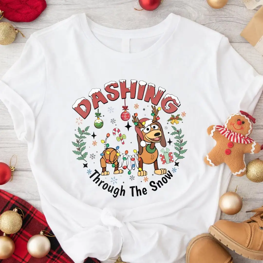 Dashing Through The Snow Shirt, Family Xmas Trip Shirt, Pixar Christmas Shirt, Toy Story Slinky Dog Christmas Shirt, Disney Xmas Sweater