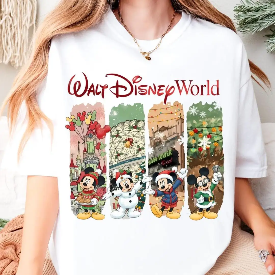 Retro Christmas Walt Disney World Shirt, Watercolor Mickey Xmas Trip Tee, Disneyland Christmas Party, Mickey Winter Holiday Xmas Sweatshirt