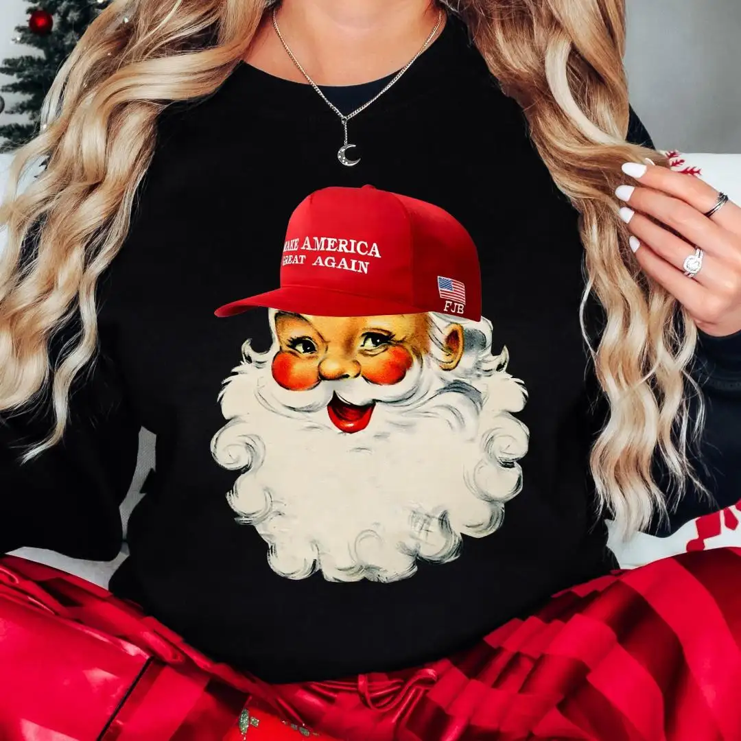 Santa Republicans Christmas Sweatshirt, Funny Santa Xmas Gift Tee, Trump Xmas Hoodie, Trump Christmas Holiday T-shirt