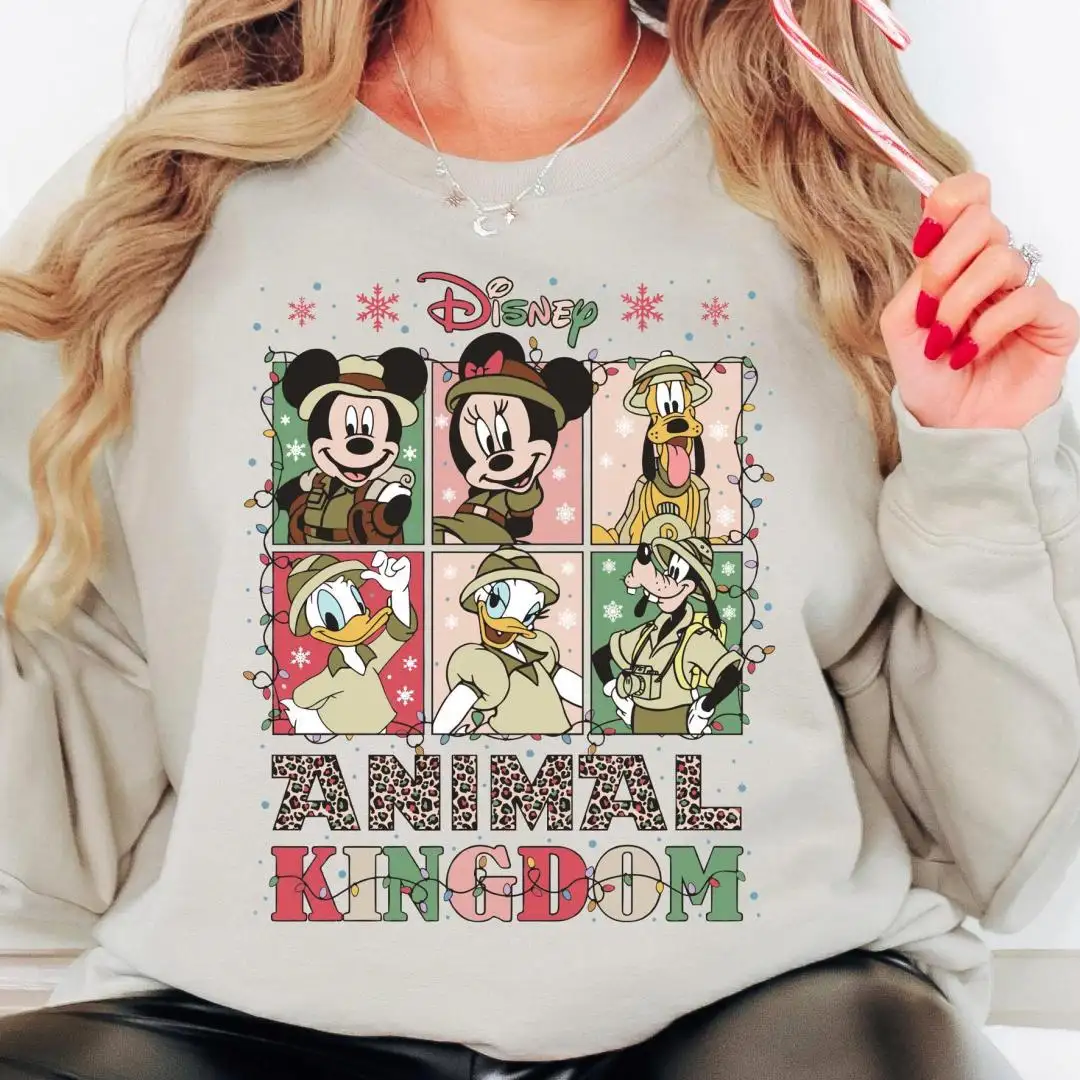 Disney Animal Kingdom Christmas Shirt, Goofy Tee, Mickey Friends Safari Christmas Shirt, Christmas Lights T-Shirt, Family Christmas Shirts