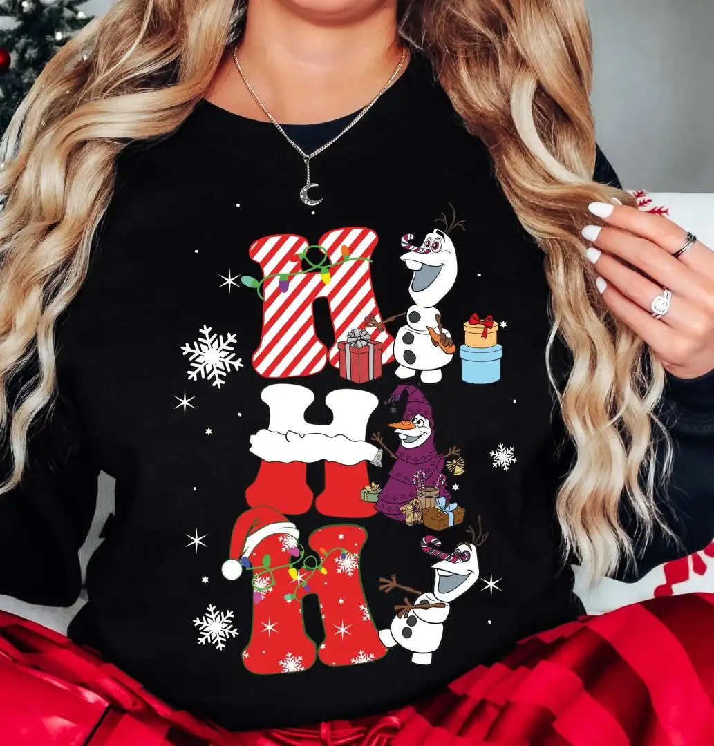 Ho Ho Ho Olaf Christmas Sweatshirt, Disney Olaf Christmas Shirt, Frozen Olaf Christmas Party Tee, Disneyland Family Matching Holiday Tee