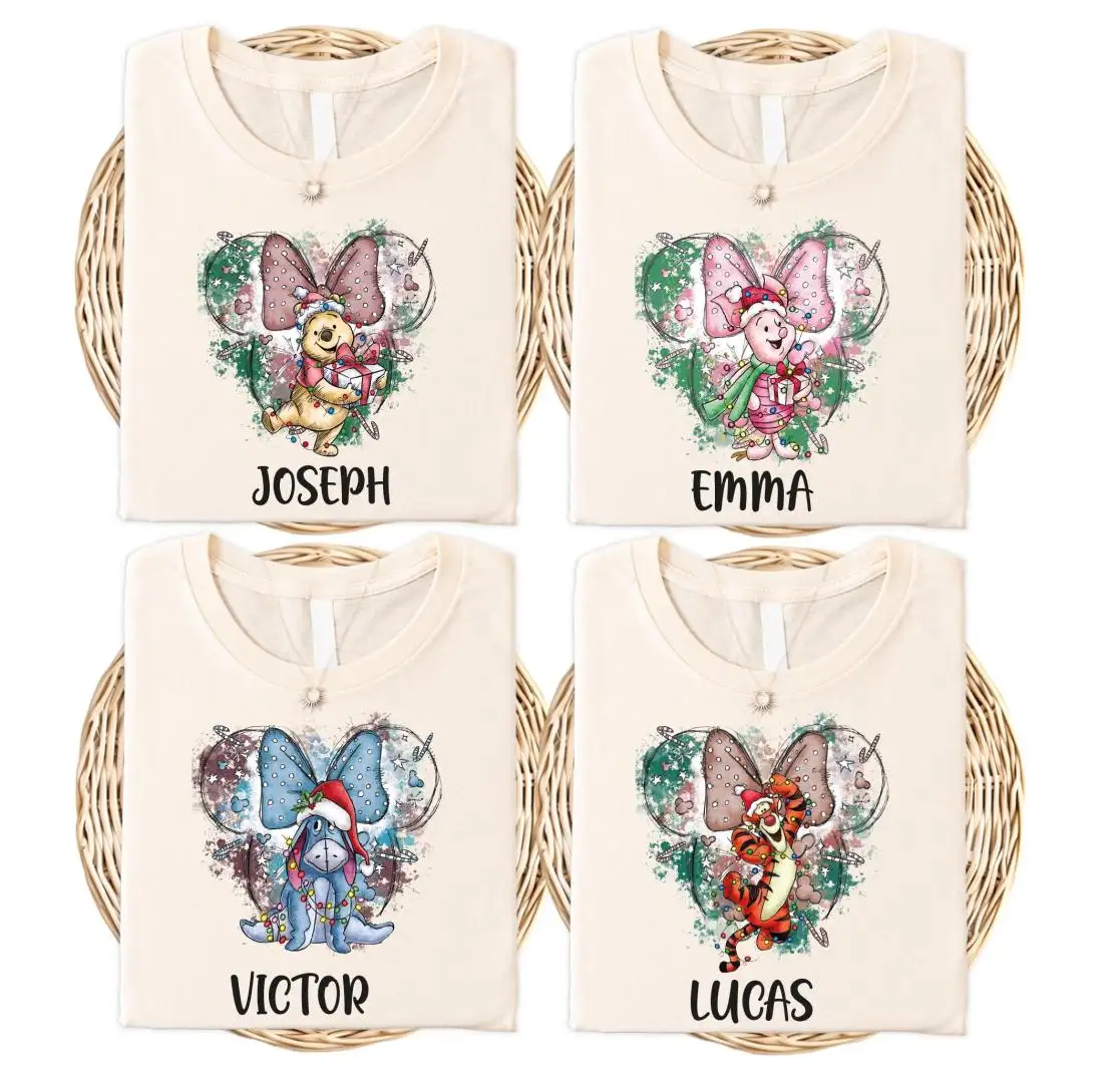 Winnie The Pooh Christmas Shirt, Disney Custom Winnie Xmas Tee, Eeyore Piglet Tigger Xmas Sweatshirt, Disneyland Family Matching Xmas Party