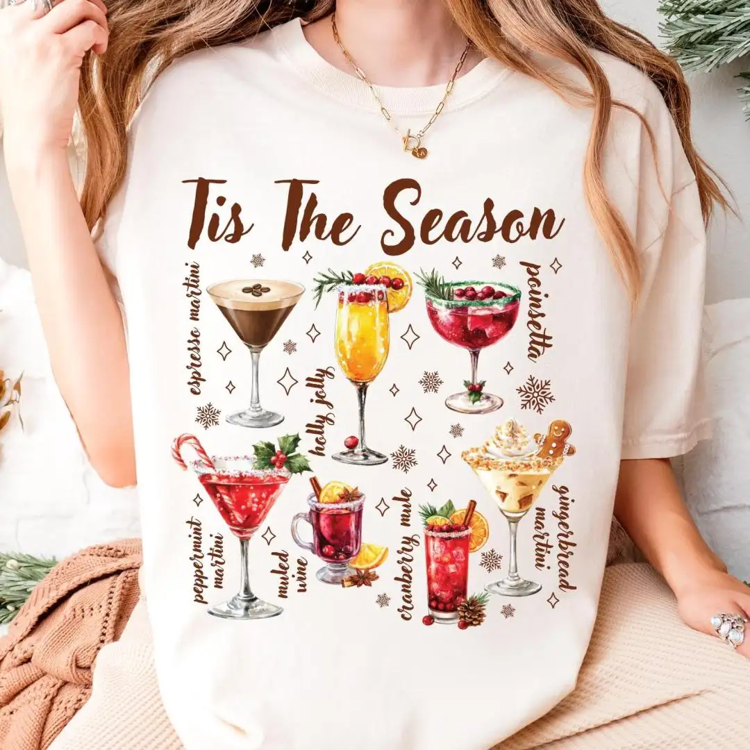 Christmas Cocktail Shirt, Gingerbread Espresso Martini Xmas Drinking Tee, Merry Christmas Holiday Party Tee, Tis the Season Drink Sweatshirt