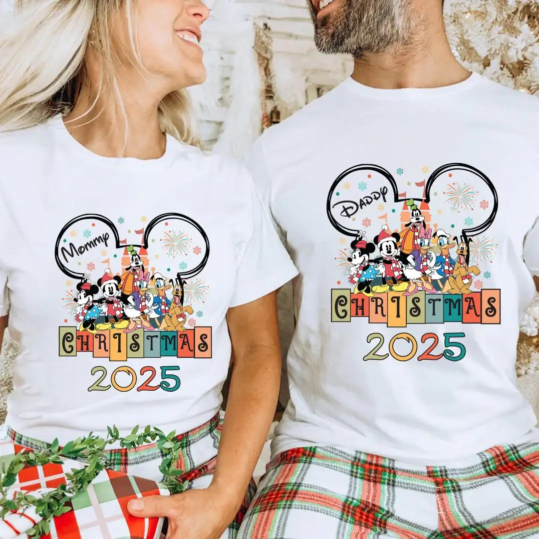 Disney Family Christmas Trip Shirt, Mickey Custom XMAS Tee, Christmas 2025 Party Sweater, Magical Castle Holiday Sweatshirt