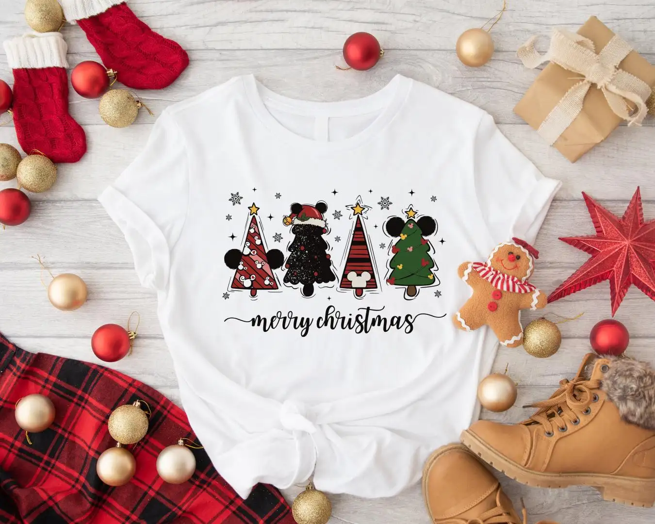 Mickey Head Christmas Tree Shirt, Family Matching Christmas Shirts, Minnie Santa Hat Shirt, Disneyland Xmas Trip, Disney Christmas Shirt