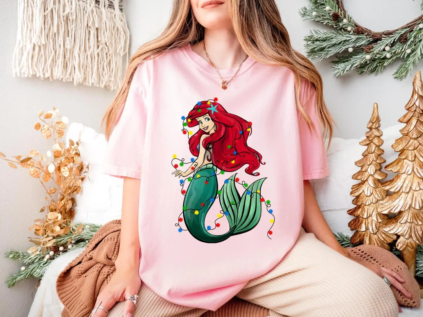 Disney Ariel Mermaid Christmas Shirt, Princess Mermaid Shirt, Magic Kingdom Holiday Tee, Disney Mermaid Xmas Tee, Disney Girl Christmas Tee