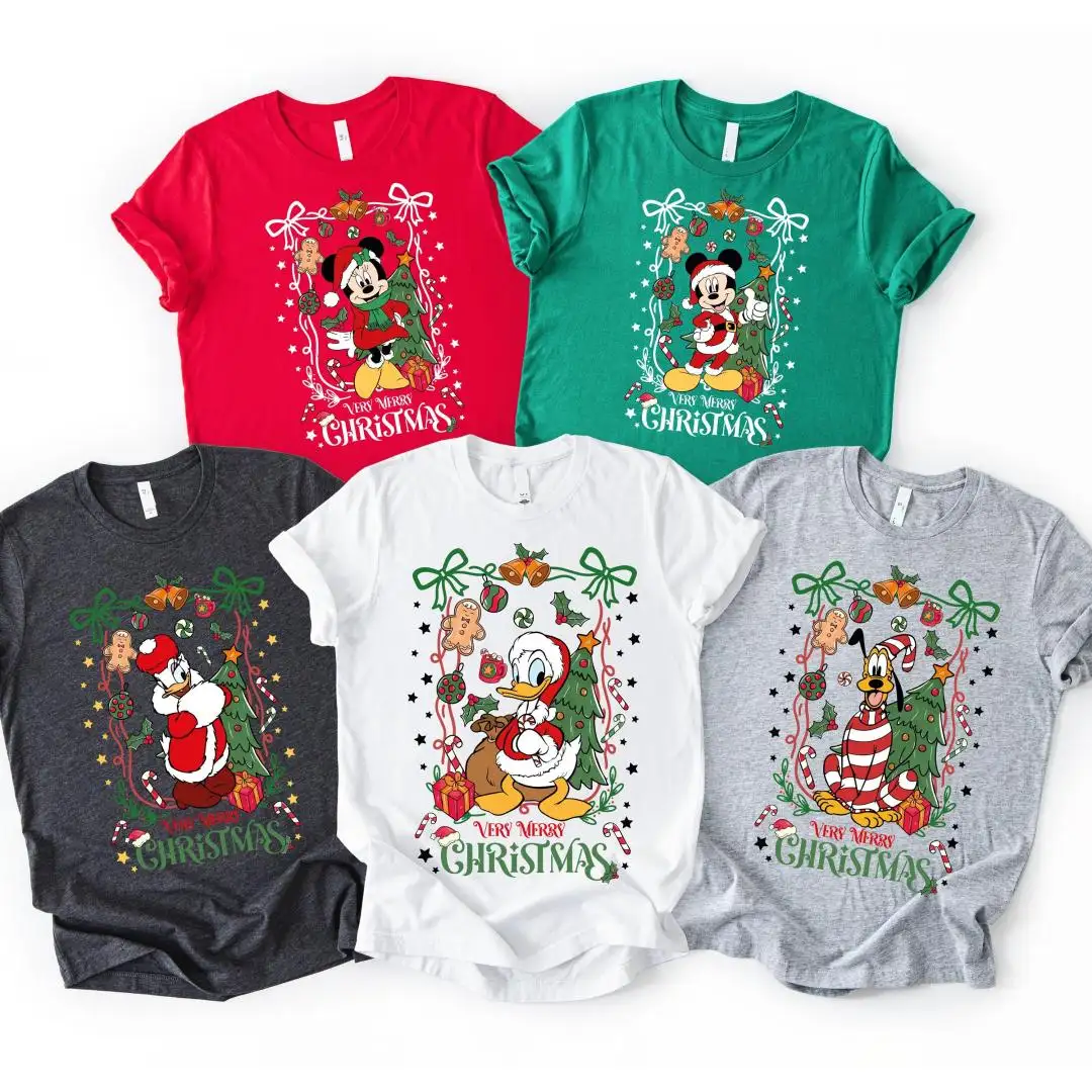 Mickey & Friends Very Merry Christmas Shirt, Disneyland Xmas Girls Trip Matching Shirts, Disney Xmas Group Shirt, Girly Xmas Kids Sweater