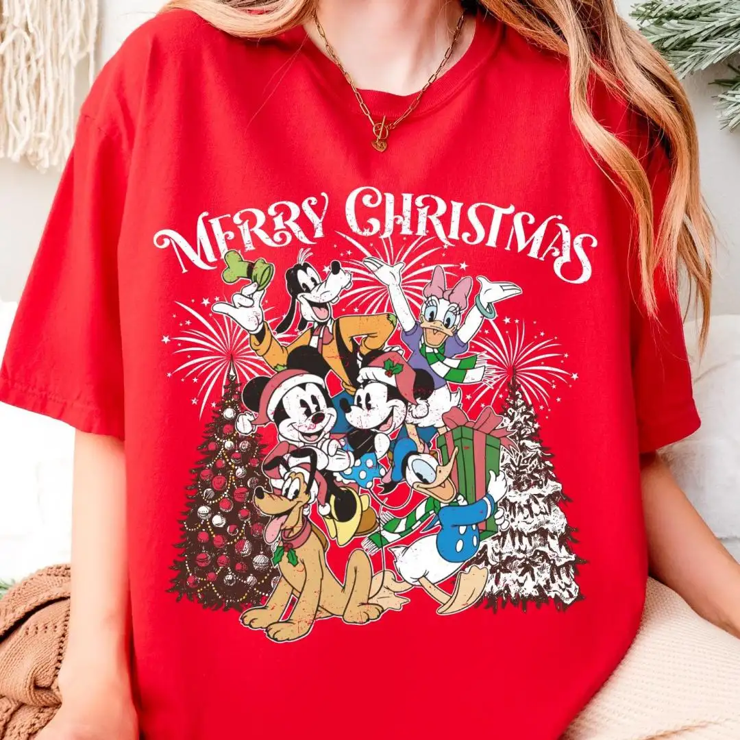 Disney Merry Christmas Shirt, Mickey & Friends Xmas Sweatshirt, Mickey's Very Merry Christmas Party Tee, Disneyland Xmas Family Holiday Trip