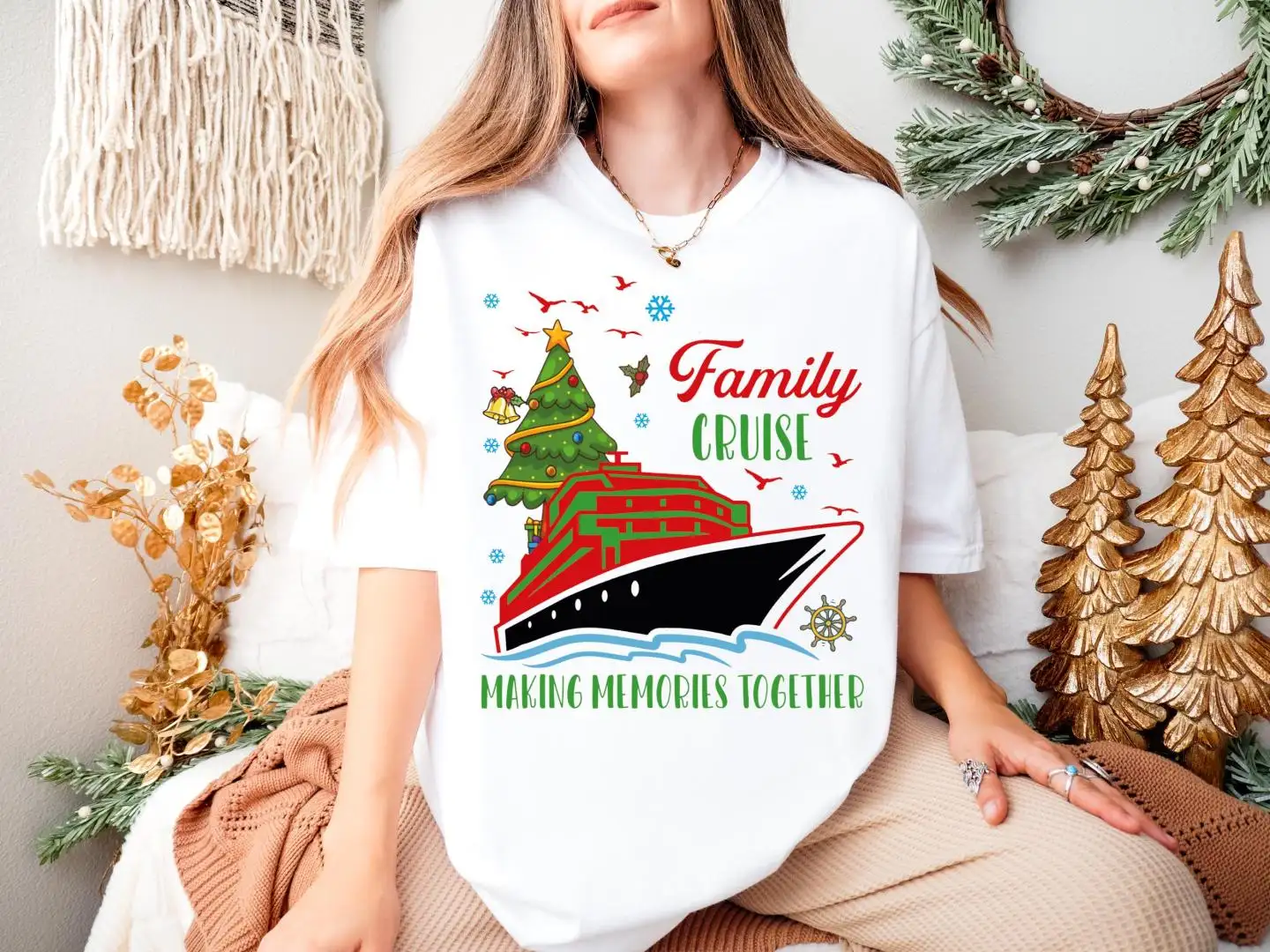 Family Cruise Christmas Shirt, Xmas Cruising Holiday Hoodie, Merry Cruisemas Family Sweatshirt, Making Memories Together Christmas Tee