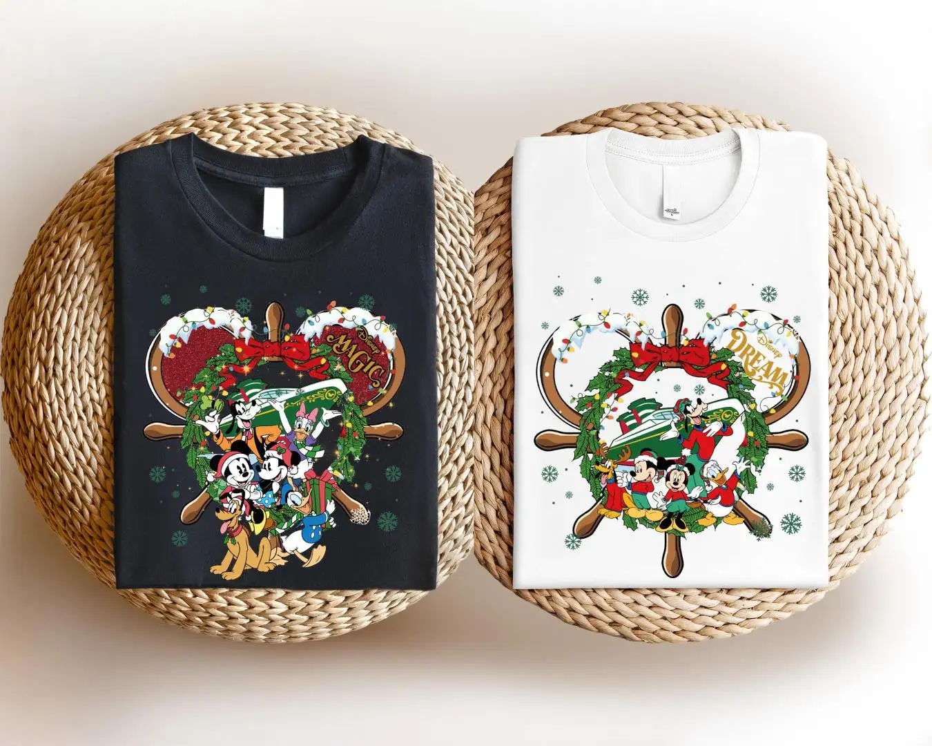 Disney Christmas Cruise Sweatshirt, Magic & Dream Cruising Shirt, Family Matching Xmas Cruise Tees, Mickey And Friends Merry Time Xmas Trip