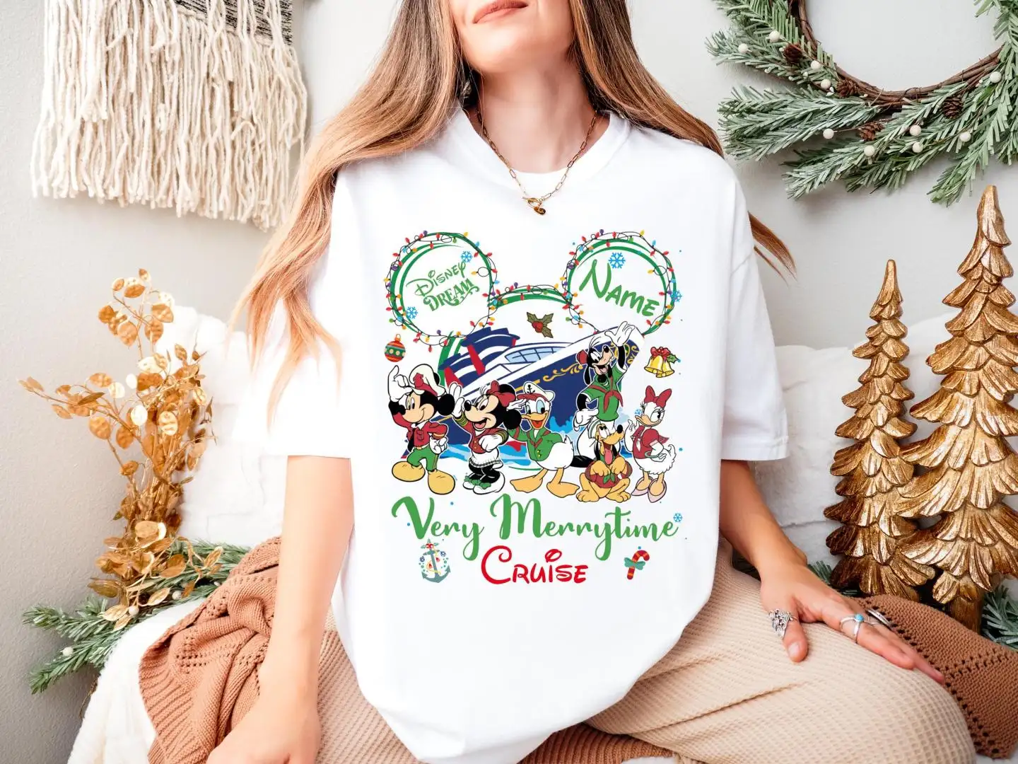 Disney Christmas Dream Cruise Shirt, Custom Very Merry Time Cruise 2025 Tee, Family Xmas Matching, Mickey & Friends Xmas Cruising Sweatshirt