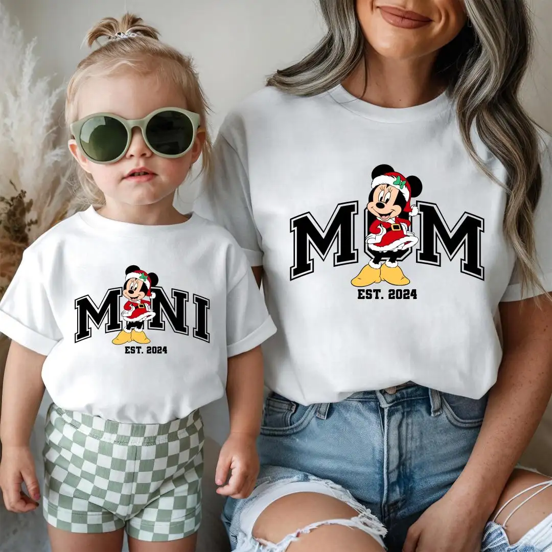 Disney Family Christmas T-shirt, Minnie Holiday Sweatshirt, WDW Christmas Trip Hoodie, Mickey Mom Dad XMAS Tee, Santa Mouse Family Tees