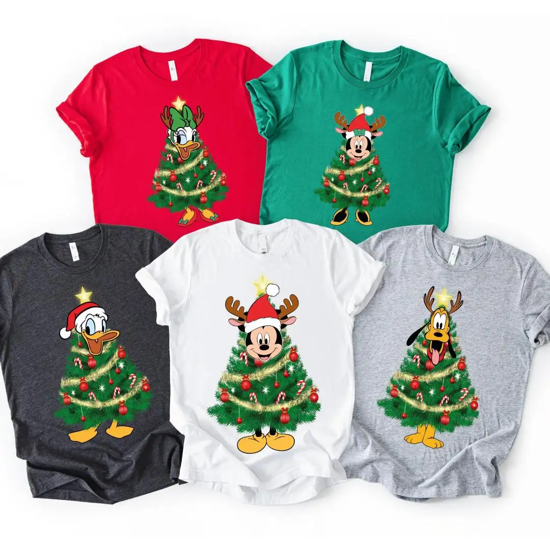 Mickey & Friends Christmas Tree Shirt, Disney Xmas Lights Sweatshirt, Disneyland Family Holiday Tee, Daisy Duck Donald Duck Goofy Xmas Tee