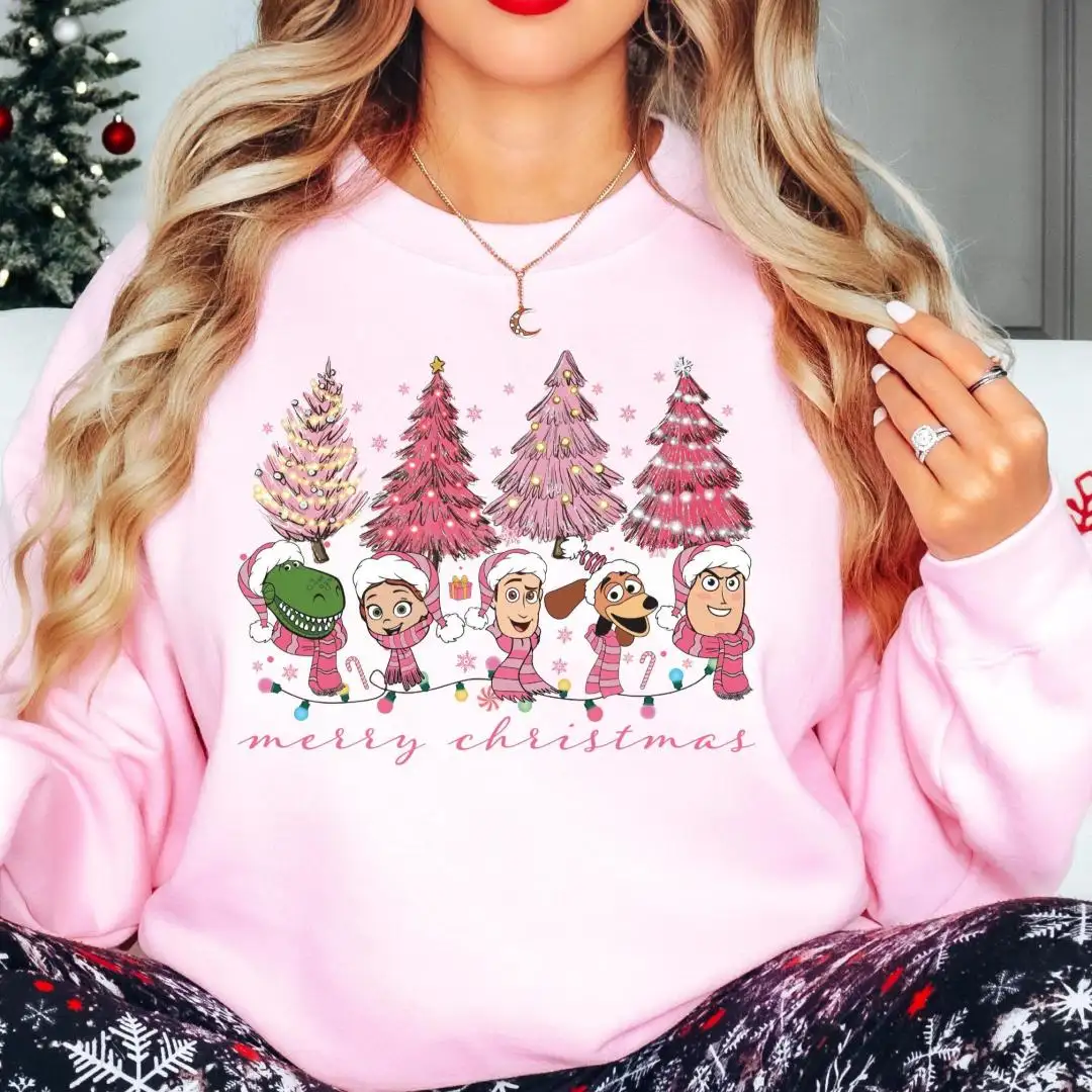 Toy Story Merry Christmas Shirt, Disney Pink Toy Story Xmas Sweatshirt, Disneyland Party, Woody & Buzz Christmas Tee, Pixar Xmas T-Shirt