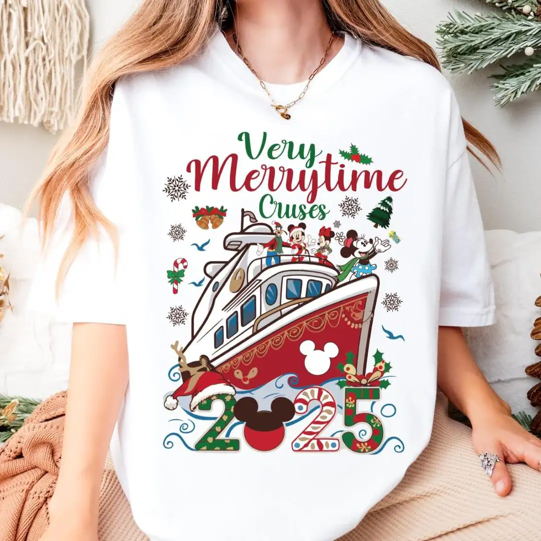 Mickey & Friends Very Merrytime Cruises 2025 Christmas Shirt, Xmas Trip, Mickey's Very Merry Xmas Party Gift, Disney Christmas Crusing Tee