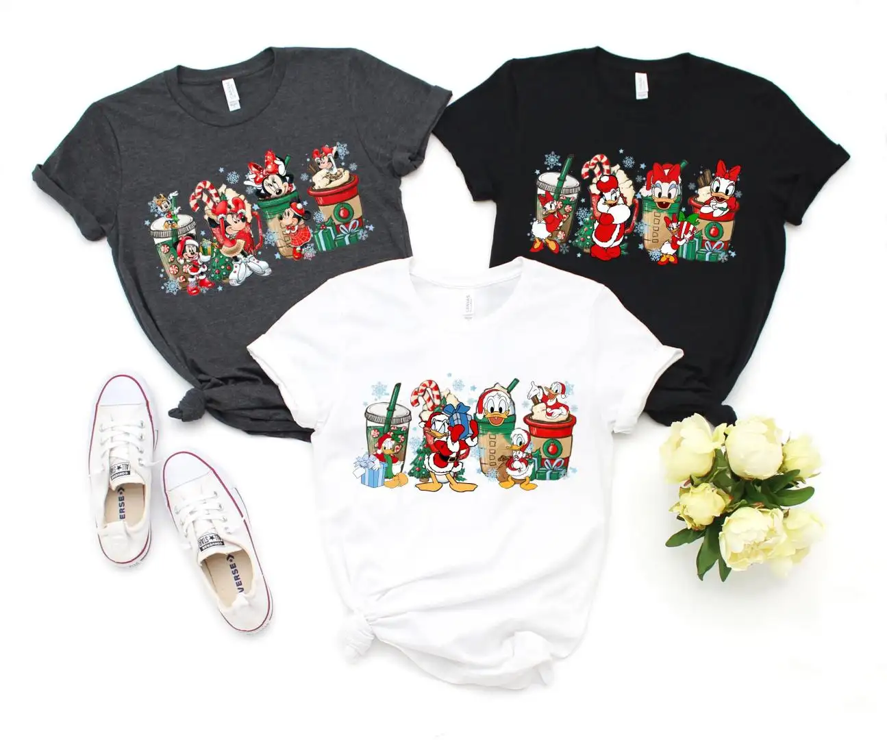 Disney Minnie Christmas Sweatshirt, Magic Kingdom Holiday Shirt, Disneyland Xmas Shirts, Disney Christmas Trip, Minnie Xmas Drinks T-Shirt