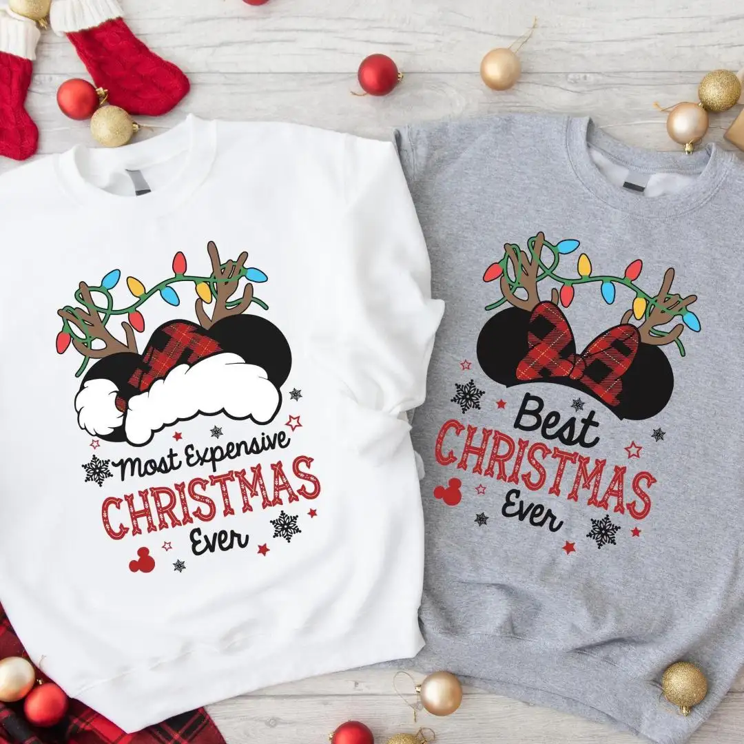 Mickey Most Expensive Christmas Ever Shirt, Mickey Minnie Couple Xmas Shirt, Disney Family Matching Xmas Tee, Minnie Best Christmas Ever Tee