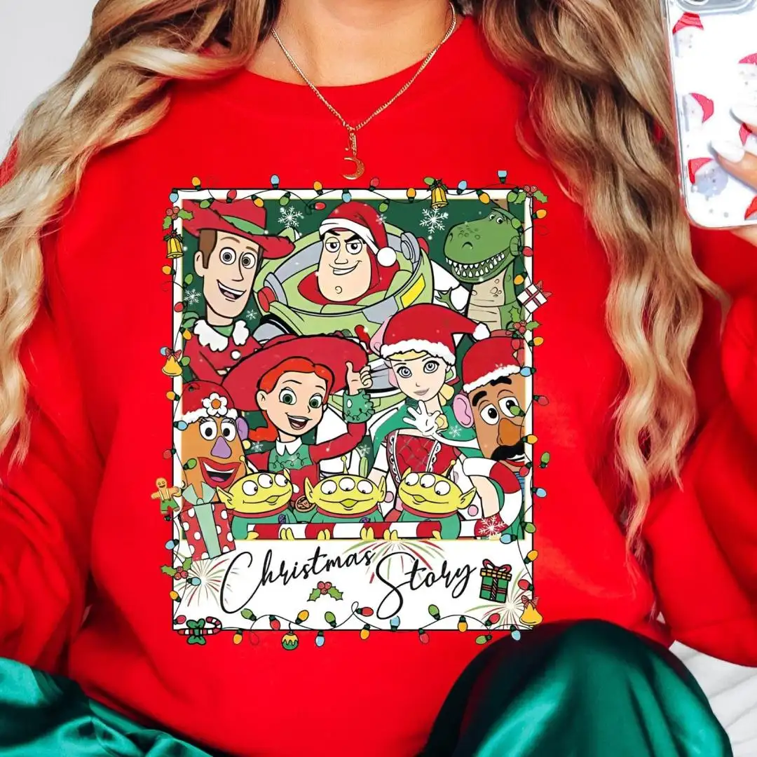 Disney Christmas Story Shirt, Christmas Toy Story Sweatshirt, Disneyland Christmas Party Holiday, Buzz And Woody Santa Tee, Jessie Xmas Tee