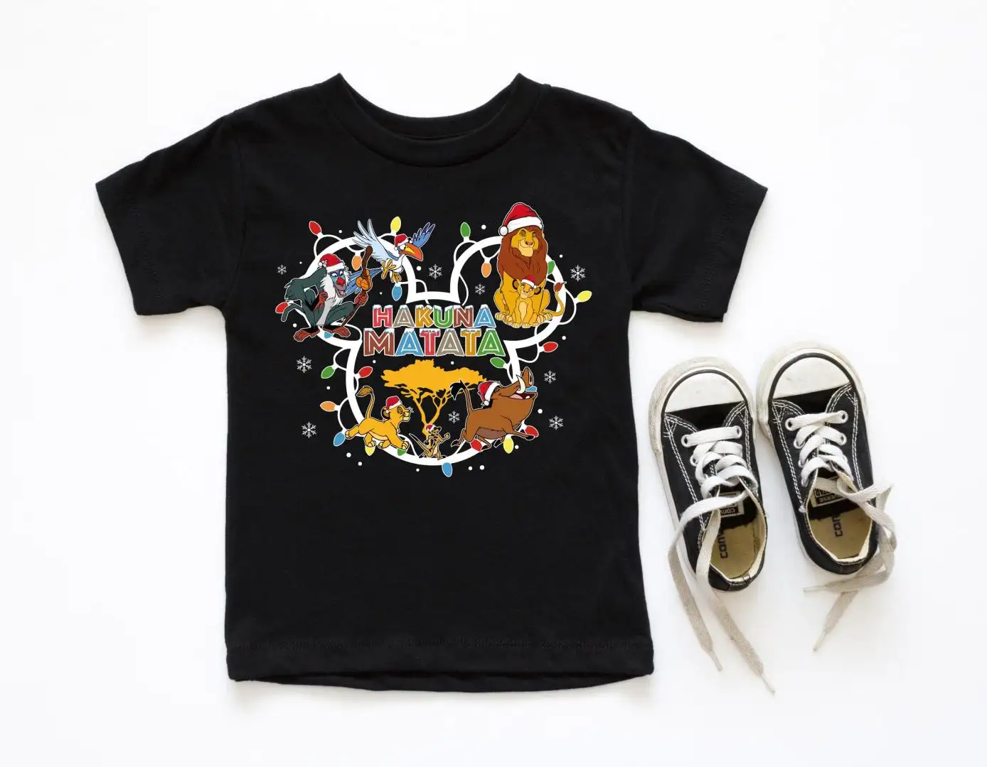 Hakuna Matata Christmas Shirt, Simba Pumbaa Timon Toddler Xmas Tee, Animal Kingdom Xmas Hoodie, Disney Lion King Christmas Sweatshirt