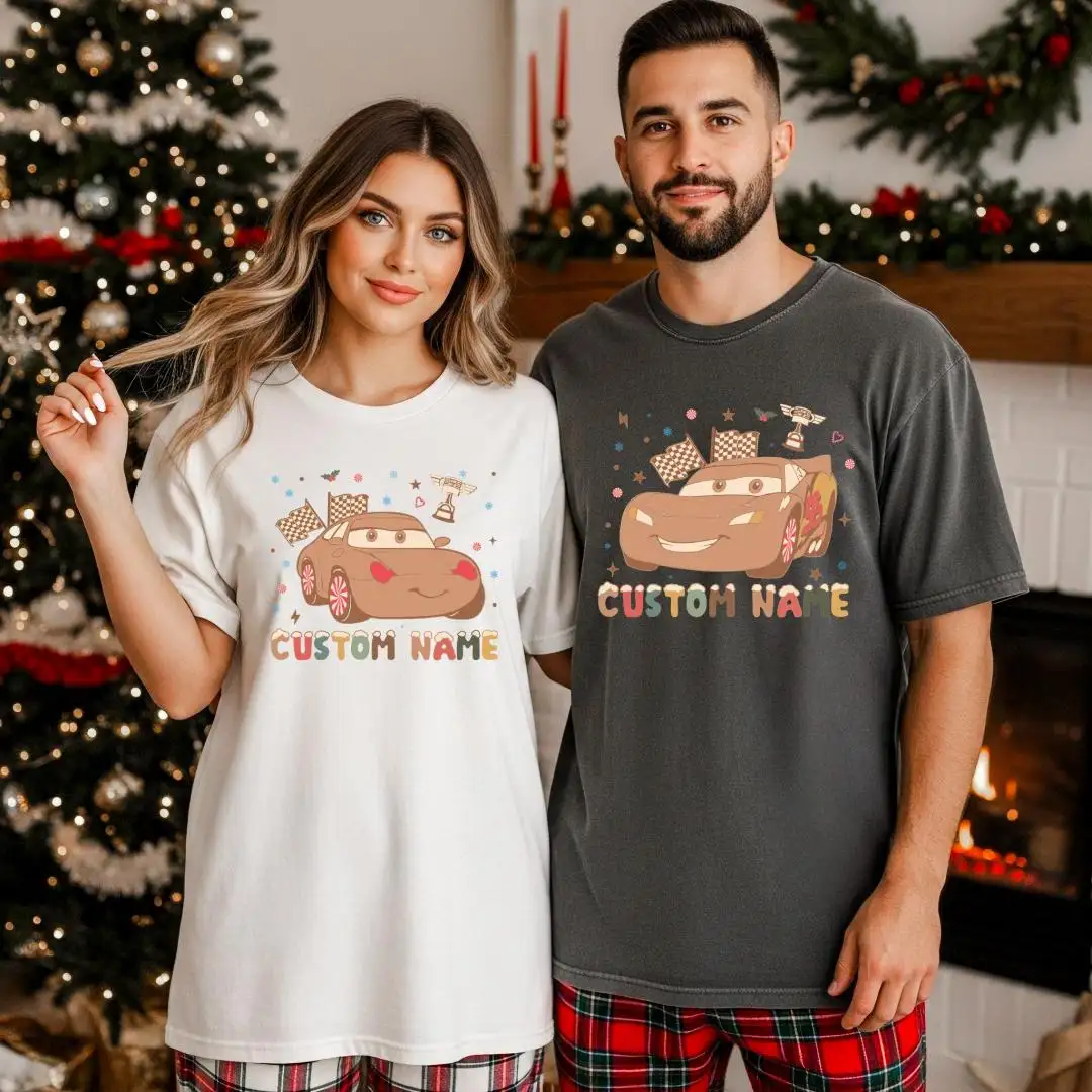 Disney Cars Gingerbread Shirt, Sally Toddler Xmas Sweatshirt, Lightning McQueen Christmas Tee, Custom Sally & McQueen Xmas Shirt