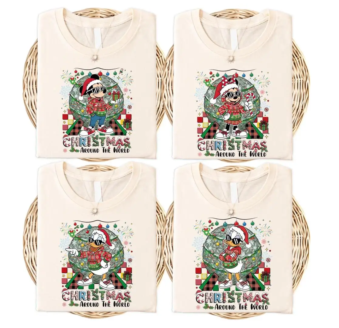 Disney Christmas Around The World Shirt, Disneyland Group Holiday Tee, Micke's Very Merry Xmas T-Shirt, Mickey & Friends Epcot Sweatshirt