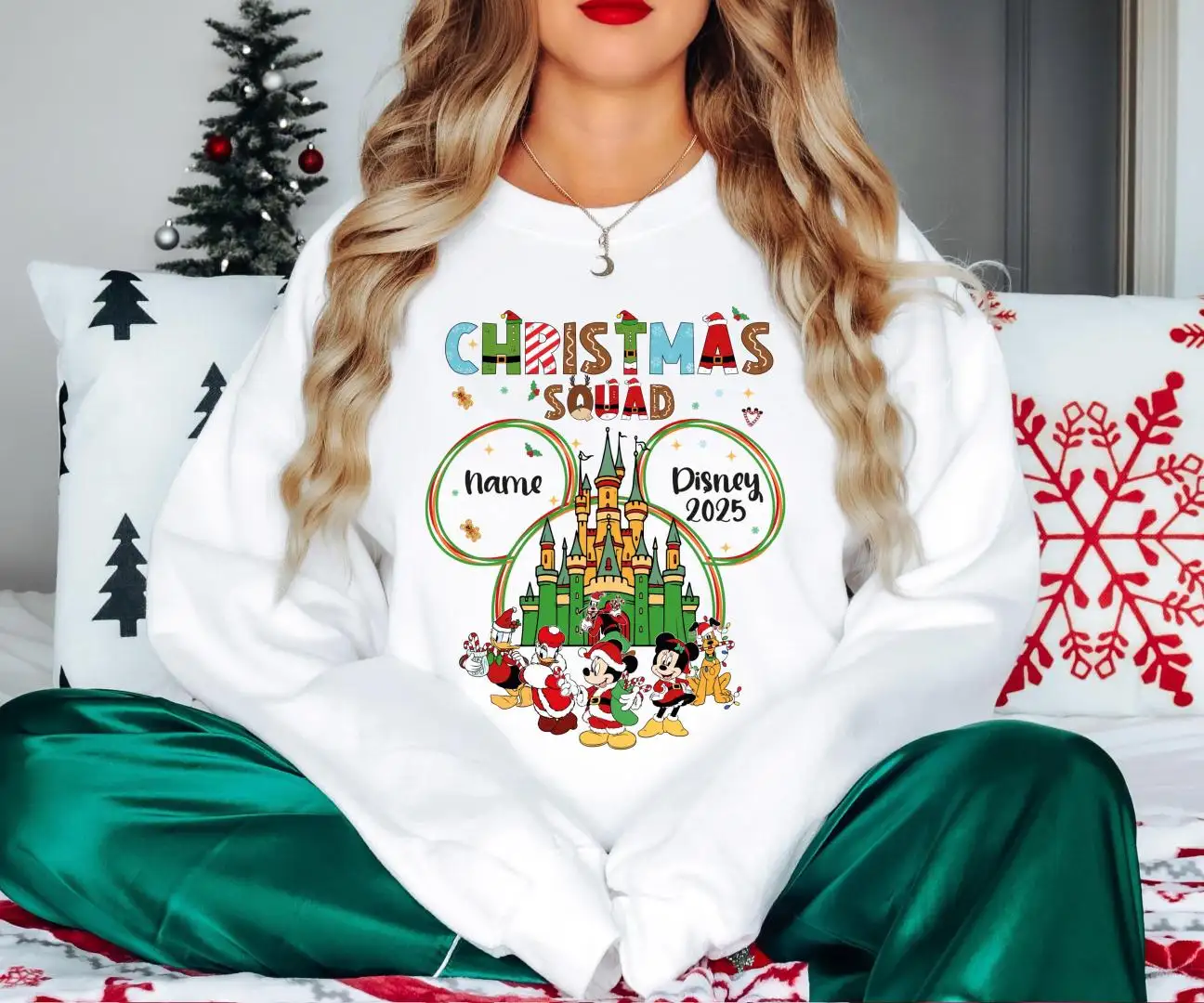 Disney Christmas Squad 2025 Shirt, Custom Mickey & Friends Xmas Sweatshirt, Daisy And Donald Xmas Tee, Disneyland Castle Family Xmas Party