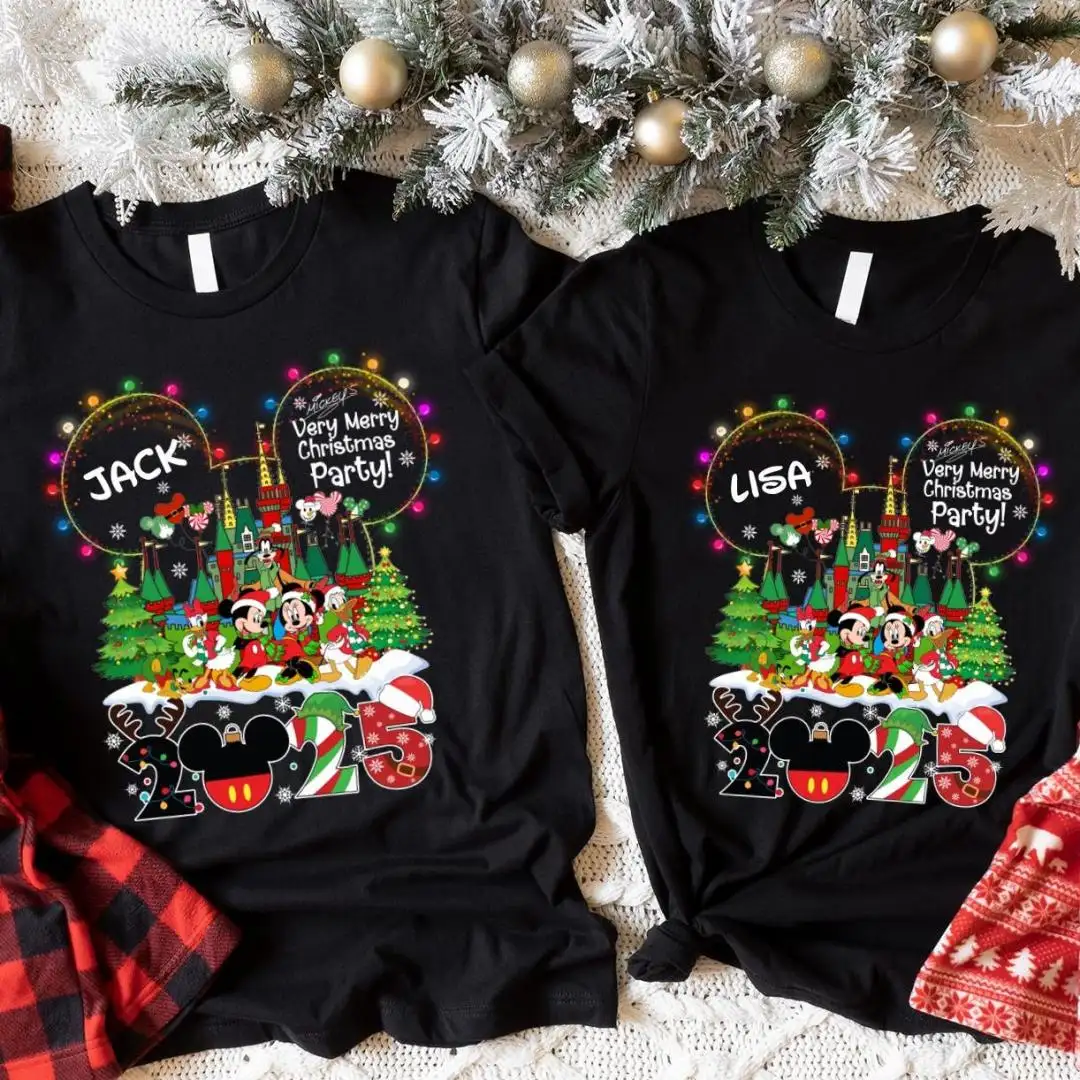 Mickey's Christmas Party Shirt, Xmas Matching Sweatshirt, Custom Family Holiday Tee, Very Merry Christmas 2025 Trip Hoodie