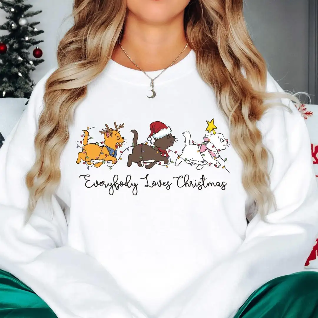 Cat Lover Christmas Shirt, Veterinarian Xmas Tee, Family Matching Xmas Tee, Merry Xmas Shirts, Cat Xmas Sweatshirt, Cat Christmas Tree Shirt