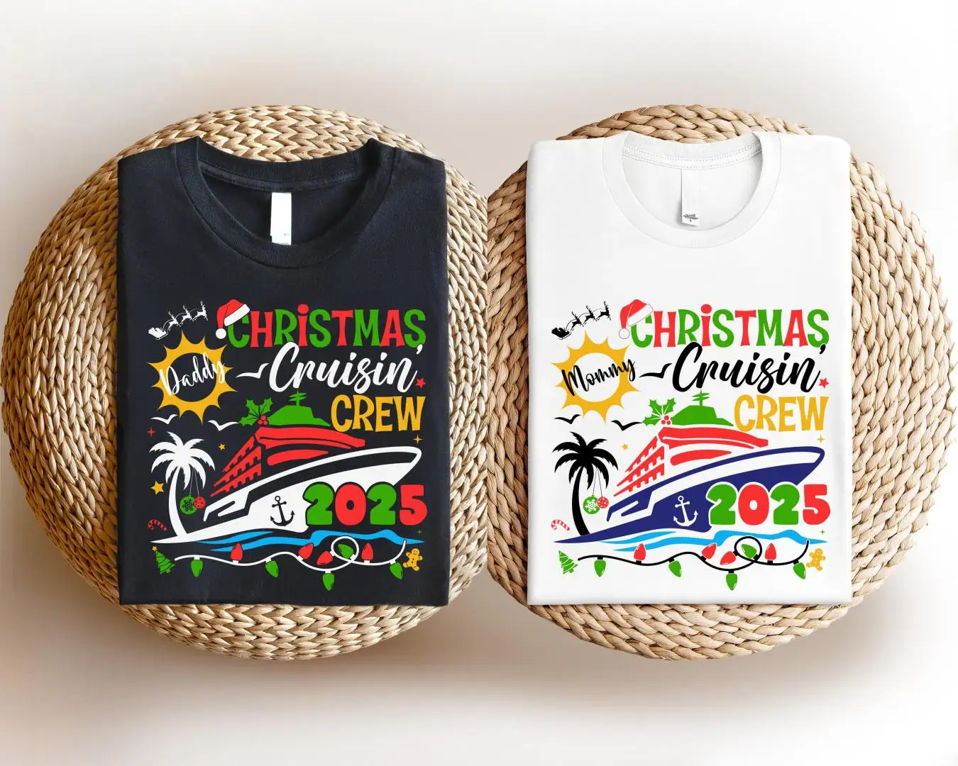 Christmas Cruisin' Crew 2025 Shirt, Xmas Lights Sweatshirt, Xmas Couple Vacation Shirts, Cruise Line Xmas Shirt, Family Matching Xmas Shirt