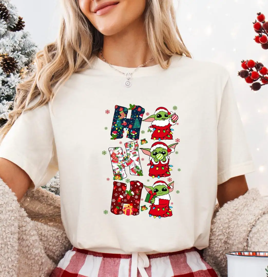 Yoda Christmas Shirts, Disney Galaxy's Edge Sweater, Star Wars XMAS Holiday Tee, Baby Yoda Ho Ho Ho Sweathirt, Yoda Kids Sweatshirt