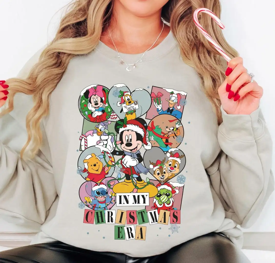 Disney In My Christmas Era Shirt, Stitch Christmas Tee, Pooh Bear Xmas Shirt, Mickey & Friends Xmas Sweatshirt, Disneyland Holiday Party Tee