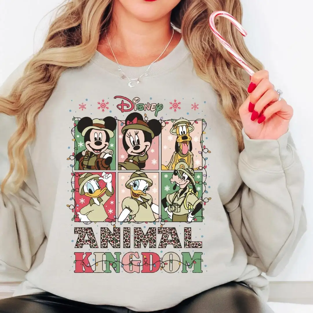 Disney Animal Kingdom Christmas Shirt, Mickey And Friends Xmas Sweatshirt, Daisy & Donald Xmas Safari Trip, Family Christmas Holiday Tee