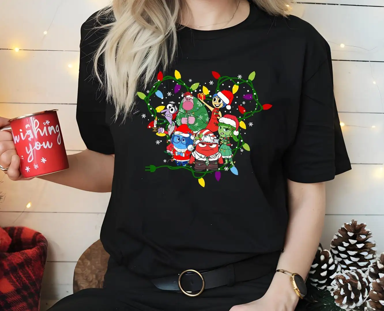 Christmas Inside Out Mickey Head Shirt, Disney Christmas Shirt, Inside Out Christmas Shirt, Disney Family Xmas Tee, Christmas Lights Shirt