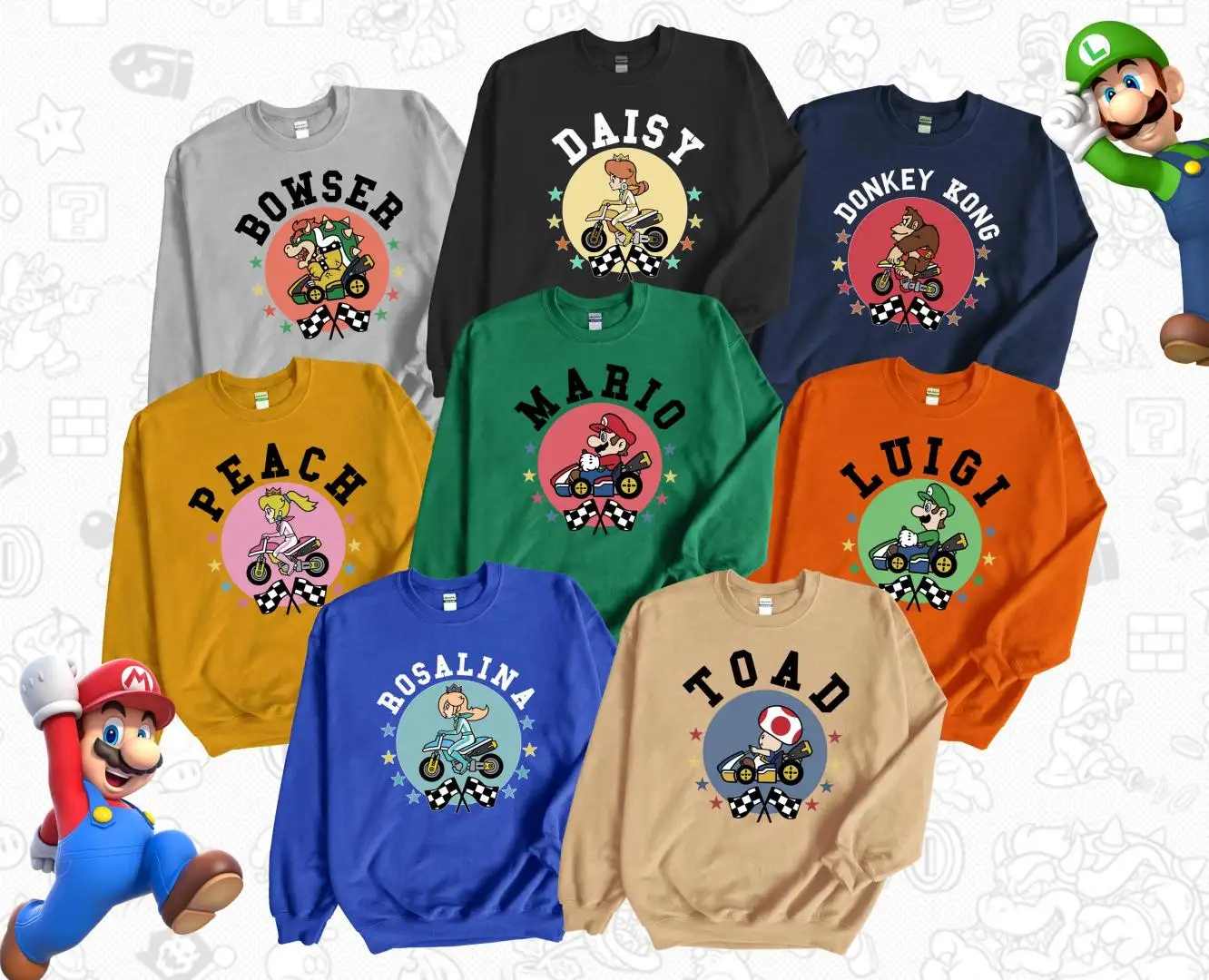 Mario Sweatshirt, Mario Gaming Sweatshirt, Mario & Friends Party Sweatshirt, Mario, Mario Sweatshirt