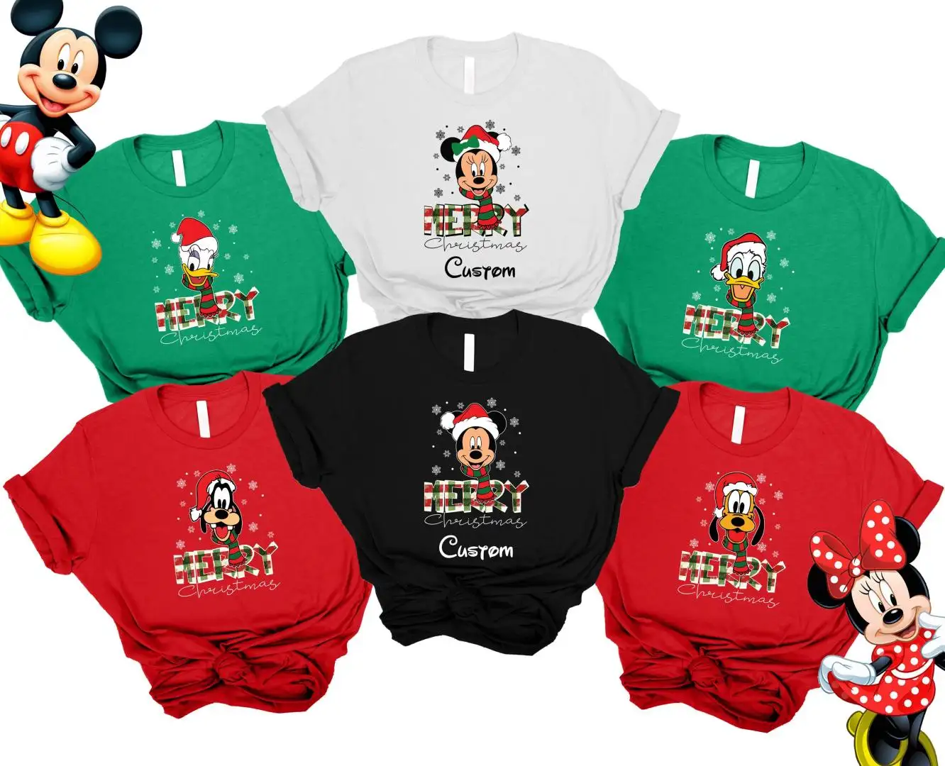 Mickey and Friends Santa Hat Shirt, 2025 Mickey’s Very Merry Shirt, Disney Christmas Shirt, Custom Disney Family Christmas Shirt