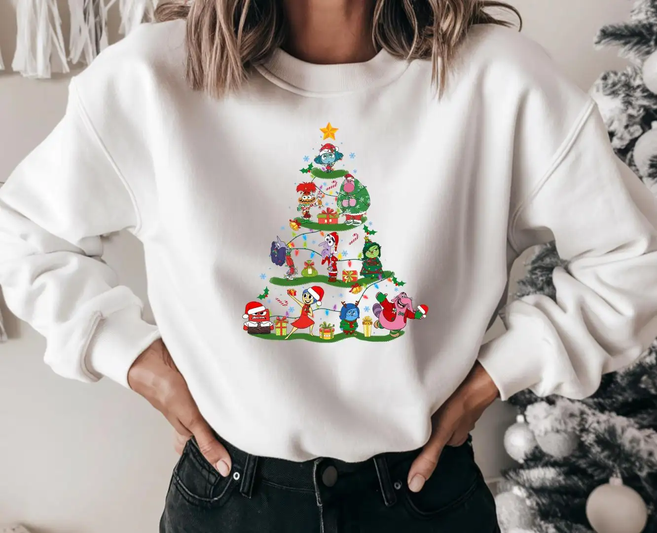 Christmas Tree Inside Out Sweatshirt, Inside Out Holiday Sweater, Disney Christmas Tree Sweater, Inside Out Sweatshirt