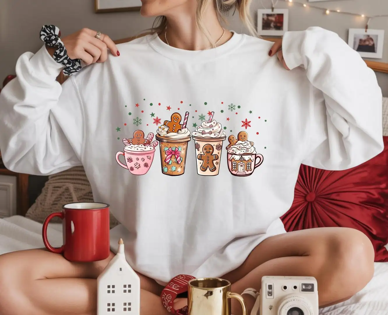 Gingerman Coffee Shirt, Christmas Gingerbread Shirts, Coffee Lover Christmas Shirt, Christmas Pink Coffee Shirt, Christmas Coffee Shirt