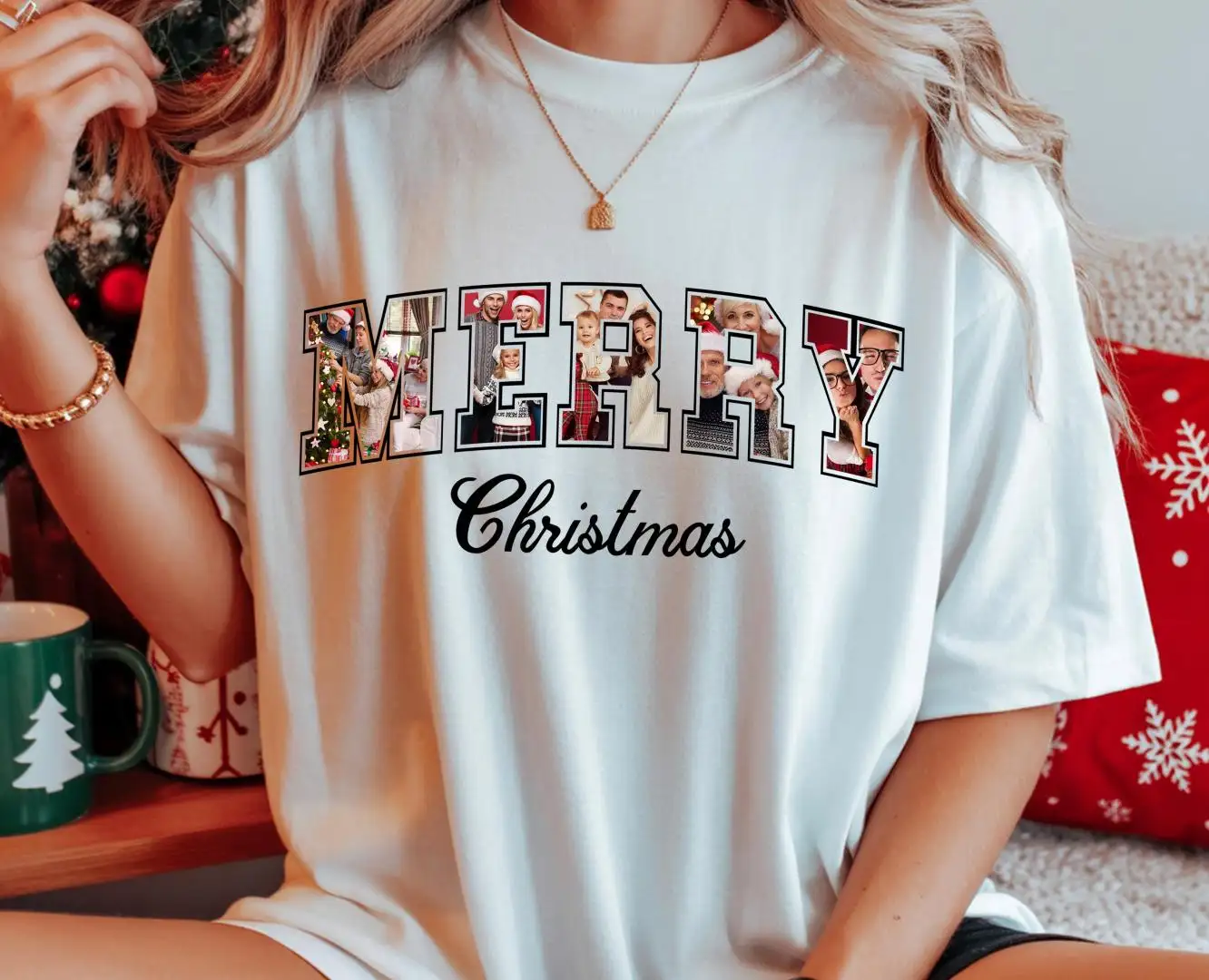 Custom Photo Merry Christmas Shirt, Custom Merry Christmas Shirt, Family Matching Christmas Shirt, Photo Family Christmas Shirt