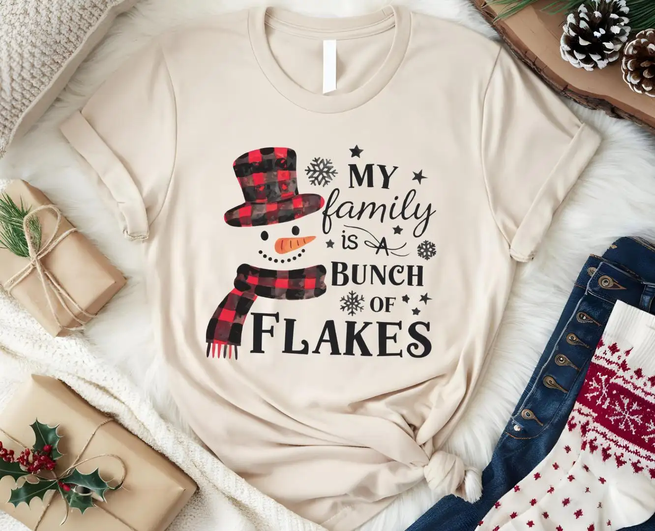 My Family IS A Bunch Of Flakes Shirt, Funny Christmas Shirt, Christmas Shirt, Snowman Christmas Shirt, Christmas Family, Christmas Gift