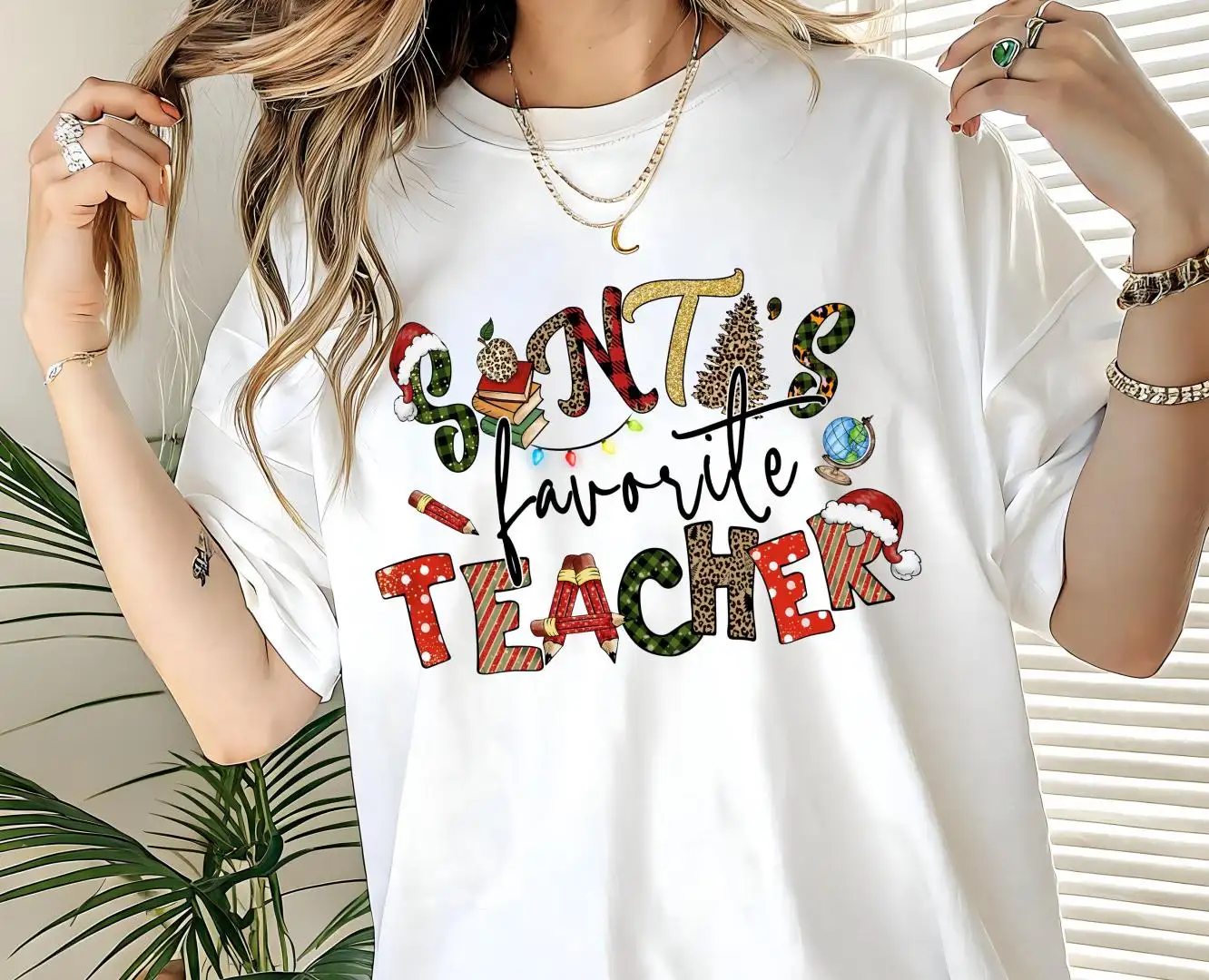 Santa's Favorite Teacher Shirt, Christmas Teacher Shirt, Christmas Shirt, Merry Christmas Shirt, Christmas Gift For Teacher, Teacher Shirt