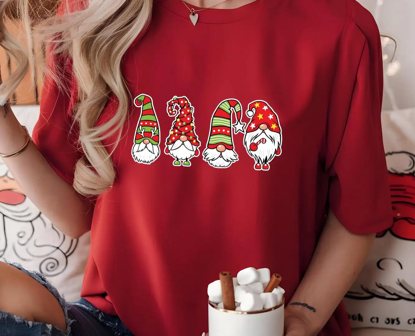 Cute Gnomes Shirt, Christmas Day Gift, Christmas Gnomes Shirt, Christmas Shirt, Christmas with my Gnomies, Santa Gnomes Shirt