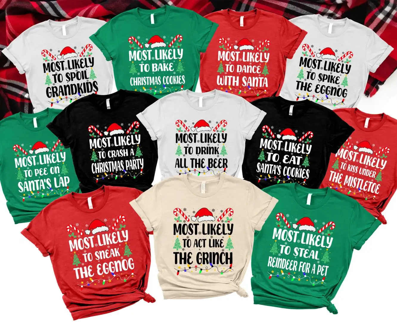 Most Likely To Christmas 2025 Shirt, Family Matching Christmas Shirts, Funny Christmas Shirt, 200 Quotes Most Likely to Christmas Shirt
